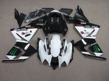 Preto Branco Monster Carenagem Kawasaki ZX10R 2003-2005