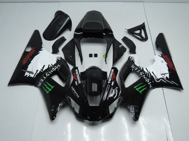 Preto Branco Monster Carenagem Yamaha R1 2000-2001 Preto Branco Monster Carenagem Yamaha R1 2000-2001