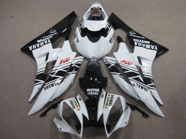 Preto Branco Motul Carenagem Yamaha R6 2006-2007