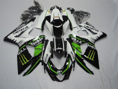 Preto Branco Verde Monster Pizzoli Carenagem Suzuki GSXR 1000 K9 2009-2016