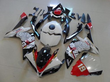Preto Branco Vermelho Carenagem Yamaha R1 2007-2008