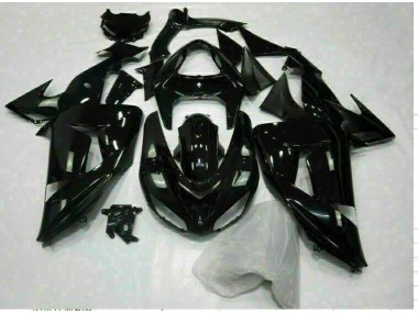Preto Brilhante Carenagem Kawasaki ZX10R 2006-2007