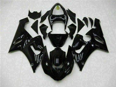 Preto Brilhante Kit Carenagem Kawasaki ZX6R 2005-2006