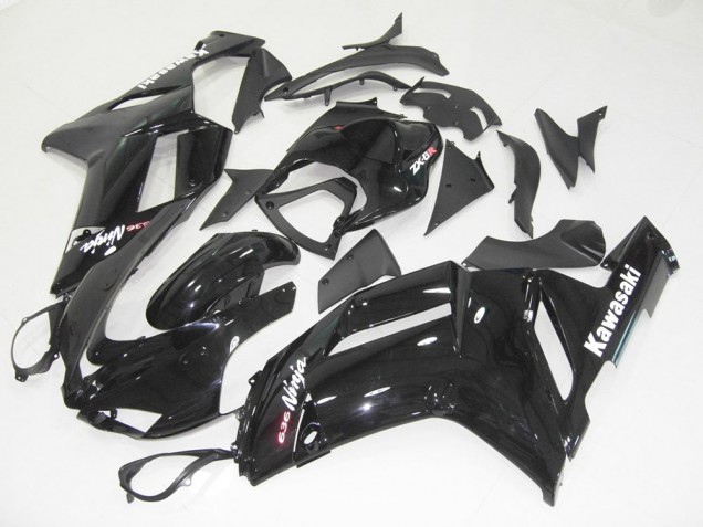 Preto Brilhante Kits Completo Carenagem Kawasaki ZX6R 2007-2008 Preto Brilhante Kits Completo Carenagem Kawasaki ZX6R 2007-2008