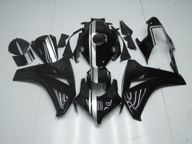 Preto Brilhante & Prata Listra Carenagem Honda CBR 1000RR 2008-2011 Preto Brilhante & Prata Listra Carenagem Honda CBR 1000RR 2008-2011