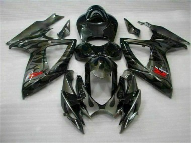 Preto Carenagem Suzuki GSXR 600 / 750 K6 2006-2007