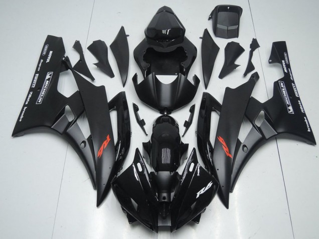 Preto Fosco & Preto Brilhante Carenagem Yamaha R6 2006-2007 Preto Fosco & Preto Brilhante Carenagem Yamaha R6 2006-2007