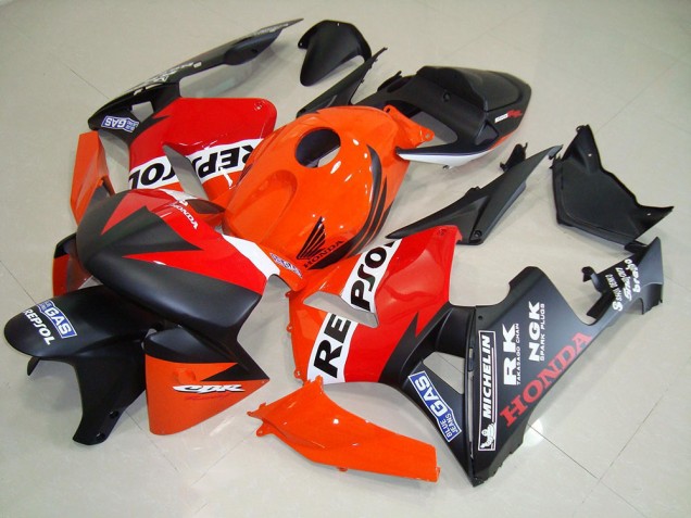 Preto Fosco Repsol Corrida Carenagem Honda CBR 600RR 2005-2006 Preto Fosco Repsol Corrida Carenagem Honda CBR 600RR 2005-2006