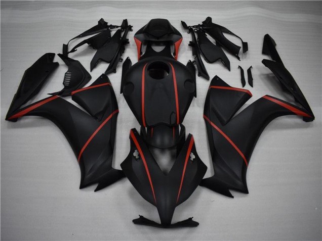 Preto Fosco Vermelho Carenagem Honda CBR 1000RR 2012-2016 Preto Fosco Vermelho Carenagem Honda CBR 1000RR 2012-2016