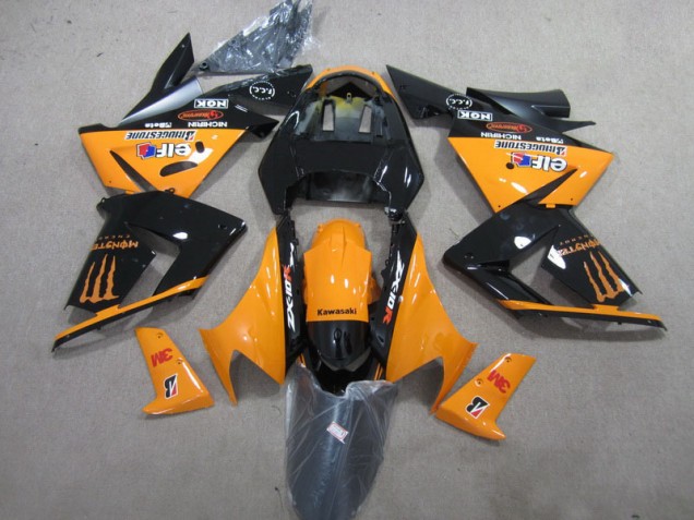 Preto Laranja 3M Monster Carenagem Kawasaki ZX10R 2003-2005