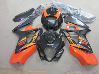 Preto Laranja Abs Plástico Suzuki GSXR 1000 K7 2007-2008