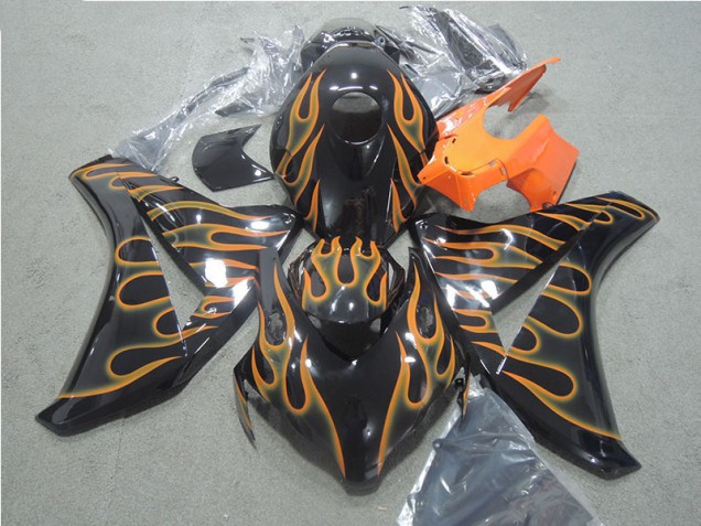 Preto Laranja Chama Carenagem Honda CBR 1000RR 2008-2011