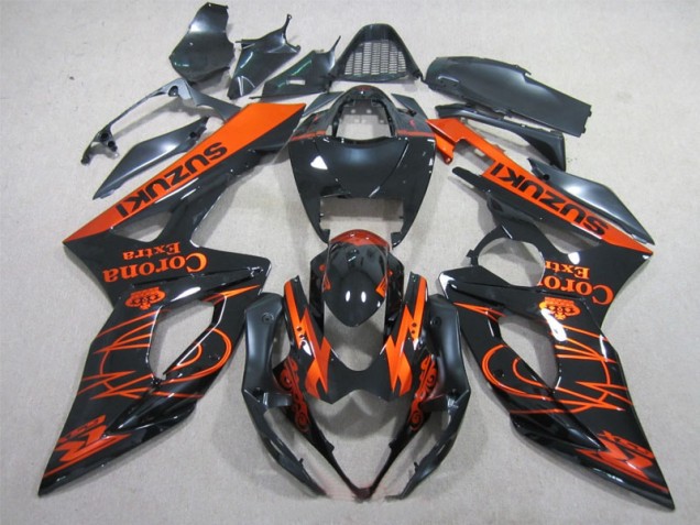Preto Laranja Corona Extra Carenagem Suzuki GSXR 1000 K5 2005-2006 Preto Laranja Corona Extra Carenagem Suzuki GSXR 1000 K5 2005-2006