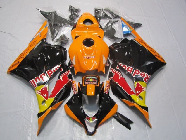 Preto Laranja Red Bull Abs Plástico Honda CBR 600RR 2009-2012 Preto Laranja Red Bull Abs Plástico Honda CBR 600RR 2009-2012