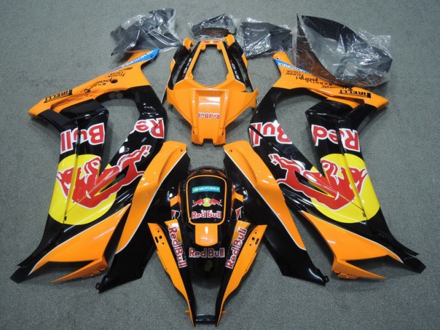 Preto Laranja Red Bull Carenagem Kawasaki ZX10R 2011-2015 Preto Laranja Red Bull Carenagem Kawasaki ZX10R 2011-2015
