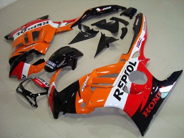Preto Laranja Repsol Carenagem & Plástico Honda CBR 600 F3 1995-1998