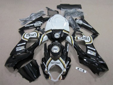 Preto Lucky Strike Branco Motul Carenagem Suzuki GSXR 1000 K7 2007-2008