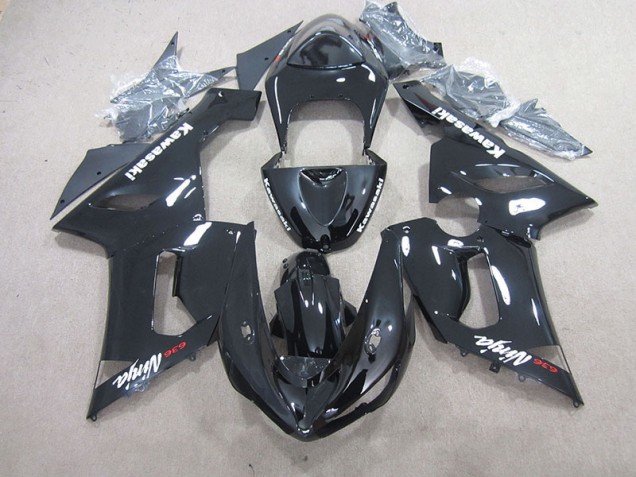 Preto Ninja 636 Plásticos Kawasaki ZX6R 2005-2006 Preto Ninja 636 Plásticos Kawasaki ZX6R 2005-2006