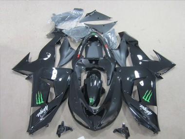 Preto Ninja Verde Monster Carenagem Kawasaki ZX6R 2007-2008