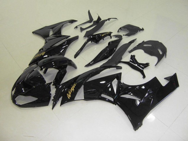 Preto & Ouro Adesivo Carenagem Kawasaki ZX6R 2009-2012 Preto & Ouro Adesivo Carenagem Kawasaki ZX6R 2009-2012