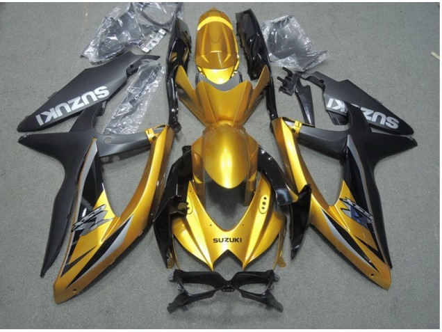 Preto Ouro Carenagem Suzuki GSXR 600 K8 2008-2010 Preto Ouro Carenagem Suzuki GSXR 600 K8 2008-2010