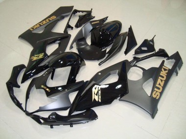 Preto & Ouro Decalques Carenagem Suzuki GSXR 1000 K5 2005-2006