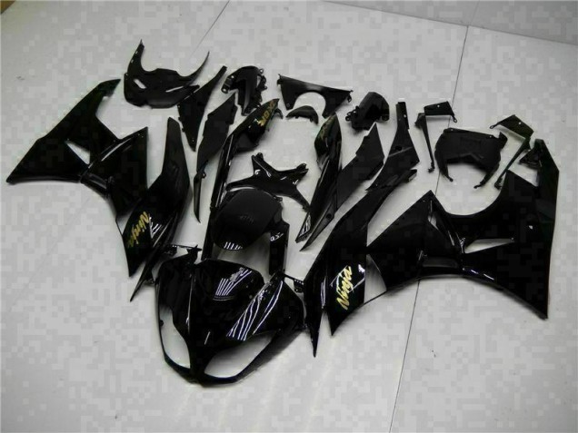 Preto Ouro Ninja Carenagem Kawasaki ZX6R 2009-2012 Preto Ouro Ninja Carenagem Kawasaki ZX6R 2009-2012