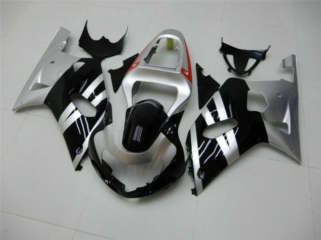 Preto Prata Carenagem & Plástico Suzuki GSXR 600 / 750 K1 K2 K3 2001-2003 Preto Prata Carenagem & Plástico Suzuki GSXR 600 / 750 K1 K2 K3 2001-2003