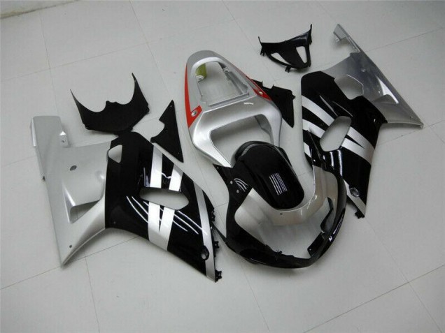 Preto Prata Carenagem & Plástico Suzuki GSXR 600 / 750 K1 K2 K3 2001-2003 Preto Prata Carenagem & Plástico Suzuki GSXR 600 / 750 K1 K2 K3 2001-2003