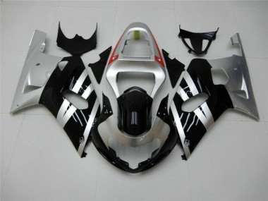 Preto Prata Carenagem & Plástico Suzuki GSXR 600 / 750 K1 K2 K3 2001-2003