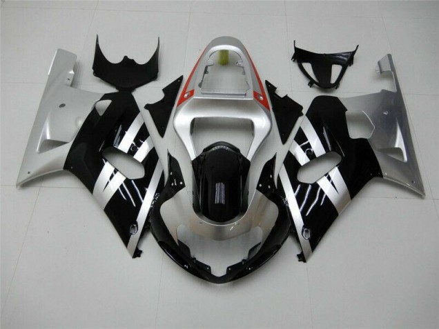 Preto Prata Carenagem & Plástico Suzuki GSXR 600 / 750 K1 K2 K3 2001-2003 Preto Prata Carenagem & Plástico Suzuki GSXR 600 / 750 K1 K2 K3 2001-2003
