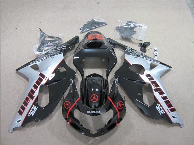 Preto Prata Carenagem Suzuki GSXR 600 K1 K2 K3 2001-2003 Preto Prata Carenagem Suzuki GSXR 600 K1 K2 K3 2001-2003