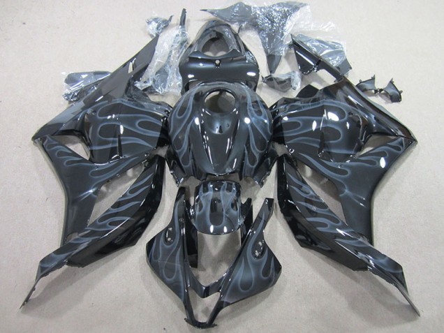Preto Prata Chama Kits Carenagem Honda CBR 600RR 2009-2012 Preto Prata Chama Kits Carenagem Honda CBR 600RR 2009-2012