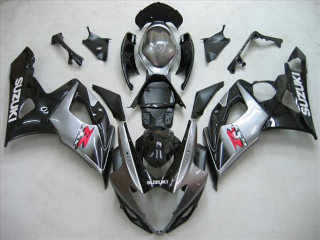 Preto Prata Cinzento Carenagem Suzuki GSXR 1000 K5 2005-2006 Preto Prata Cinzento Carenagem Suzuki GSXR 1000 K5 2005-2006