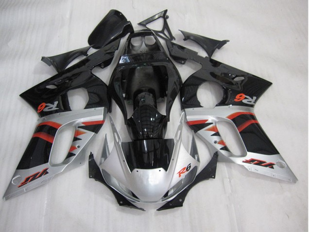 Preto Prata Injeção Kit Carenagem Yamaha R6 1998-2002 Preto Prata Injeção Kit Carenagem Yamaha R6 1998-2002