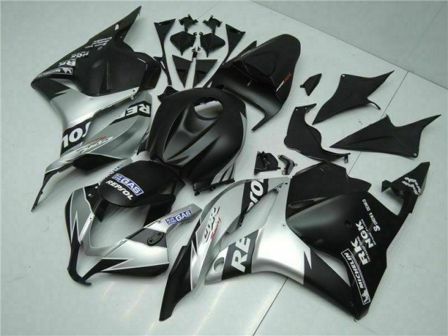 Preto Prata Repsol Carenagem Honda CBR 600RR 2009-2012 Preto Prata Repsol Carenagem Honda CBR 600RR 2009-2012