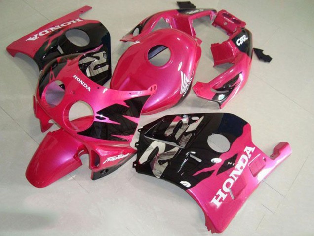 Preto Rosa Carenagem Honda CBR 250RR MC22 1991-1998 Preto Rosa Carenagem Honda CBR 250RR MC22 1991-1998
