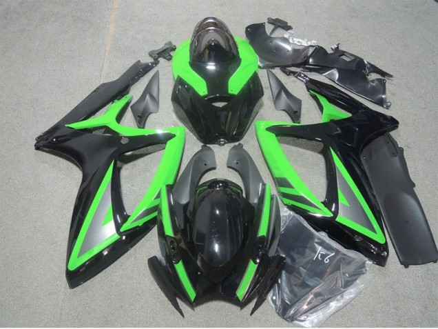 Preto Verde Abs Kits Carenagem Suzuki GSXR 600 K6 2006-2007 Preto Verde Abs Kits Carenagem Suzuki GSXR 600 K6 2006-2007
