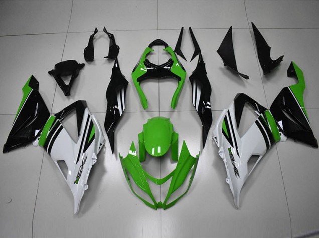 Preto Verde Branco Carenagem Kawasaki ZX6R 2013-2018 Preto Verde Branco Carenagem Kawasaki ZX6R 2013-2018
