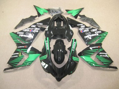 Preto Verde C-Shock Monster Carenagem Kawasaki ZX10R 2003-2005