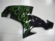Preto Verde Chama Carenagem Kawasaki ZX10R 2006-2007 Preto Verde Chama Carenagem Kawasaki ZX10R 2006-2007