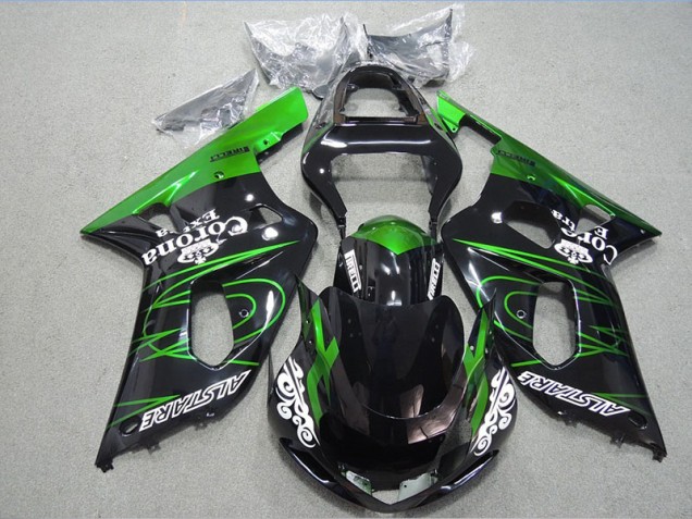 Preto Verde Corona Extra Carenagem Suzuki GSXR 600 K1 K2 K3 2001-2003 Preto Verde Corona Extra Carenagem Suzuki GSXR 600 K1 K2 K3 2001-2003