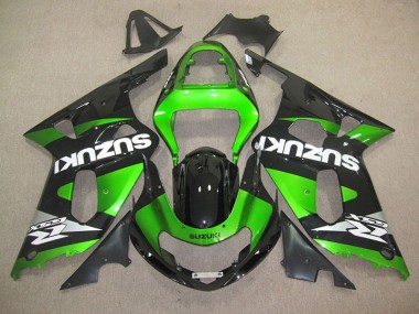 Preto Verde Injeção Kits Carenagem Suzuki GSXR 600 K1 K2 K3 2001-2003