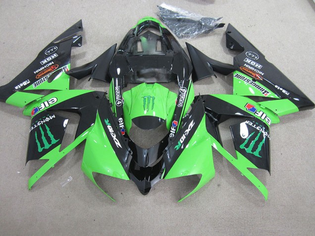 Preto Verde Monster Carenagem Kawasaki ZX10R 2003-2005 Preto Verde Monster Carenagem Kawasaki ZX10R 2003-2005