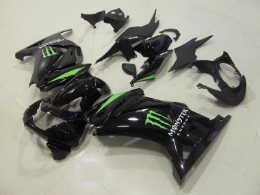 Preto Verde Monster Energy Carenagem Kawasaki ZX 250R 2008-2012
