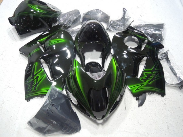 Preto Verde Plástico Suzuki GSXR 1300 Hayabusa 1996-2007 Preto Verde Plástico Suzuki GSXR 1300 Hayabusa 1996-2007