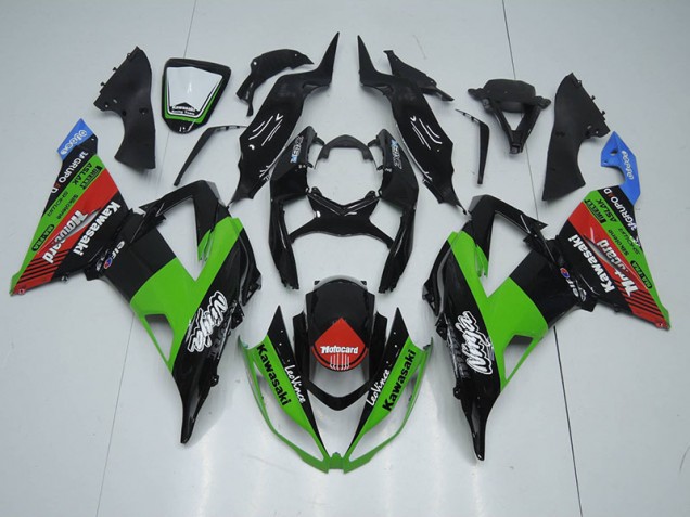 Preto Verde Vermelhocard Carenagem Kawasaki ZX6R 2013-2018 Preto Verde Vermelhocard Carenagem Kawasaki ZX6R 2013-2018