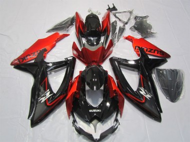 Preto Vermelho Abs Kits Carenagem Suzuki GSXR 1000 K7 2007-2008