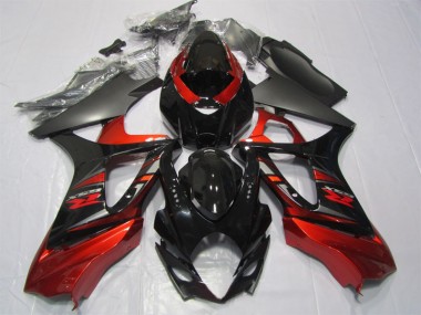 Preto Vermelho Abs Kits Completos Carenagem Suzuki GSXR 1000 K7 2007-2008