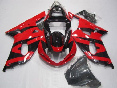 Preto Vermelho Abs Plástico Suzuki GSXR 750 K1 K2 K3 2001-2003